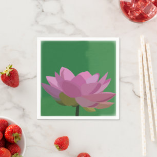 Servilleta De Papel Fiesta de Flor de Loto Rosa Nenúfar