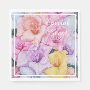Servilleta De Papel Fiesta de Flores Gladiola multicolor