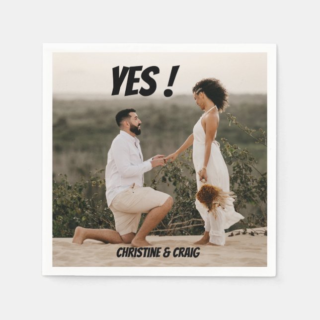 Servilleta De Papel Fiesta de fotografía de compromiso Napkins (Anverso)