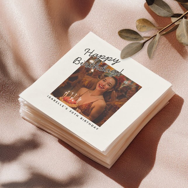 Servilleta De Papel Fiesta de Fotos Personalizadas con “Feliz Cumpleañ (Subido por el creador)