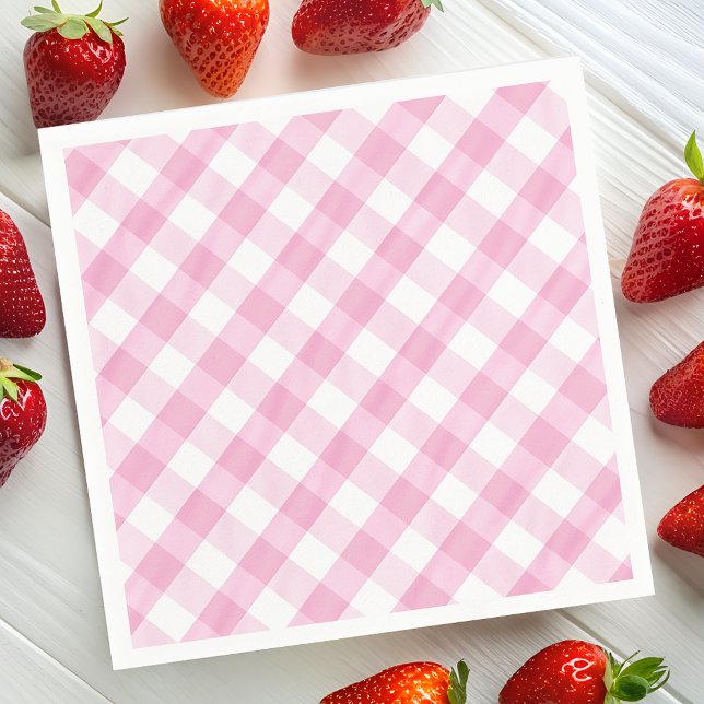Servilleta De Papel Fiesta de fresas Gingham (Subido por el creador)