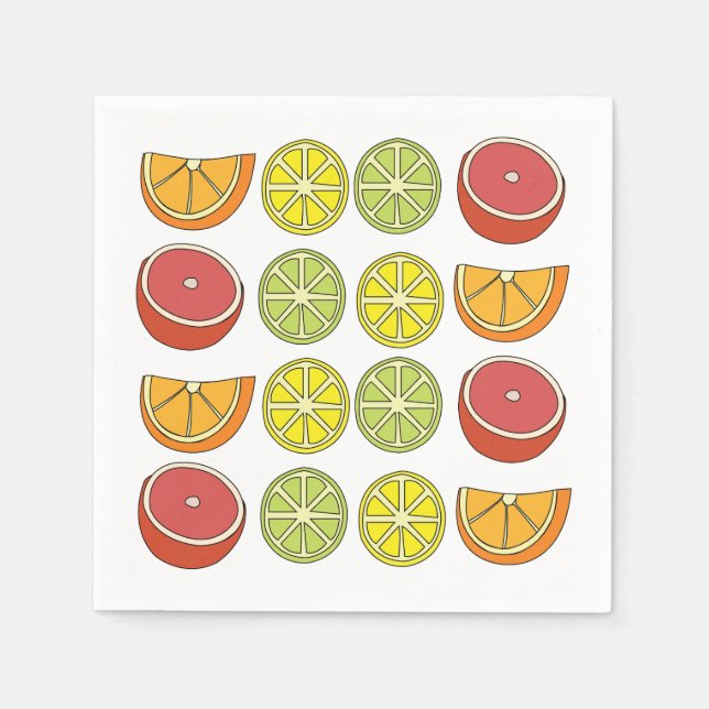 Servilleta De Papel Fiesta de Frutas Cítricas de Verano (Anverso)