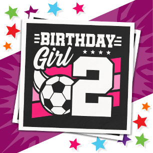 Servilleta De Papel fiesta de fútbol de 2 años Chica de segundo cumple