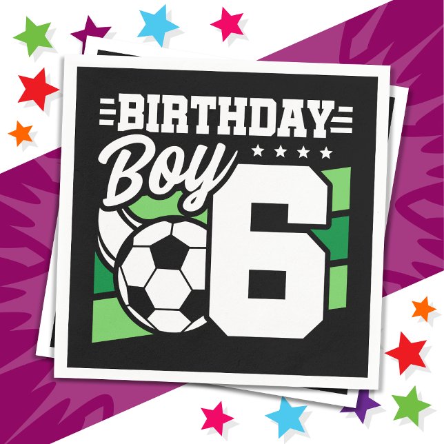 Servilleta De Papel fiesta de fútbol de 6 años niño de 6 años (Subido por el creador)