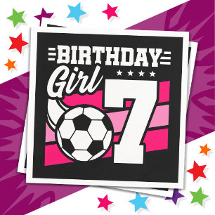Servilleta De Papel fiesta de fútbol de 7 años Chica de cumpleaños