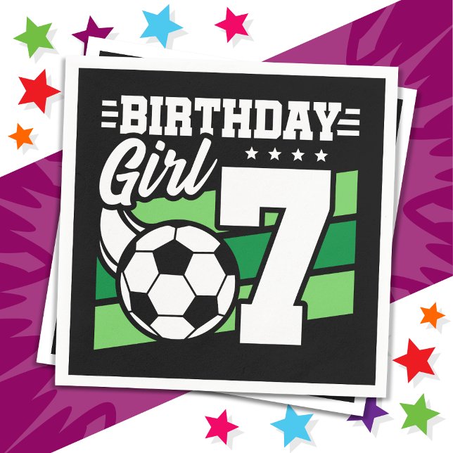 Servilleta De Papel fiesta de fútbol de 7 años Chica de cumpleaños (Subido por el creador)