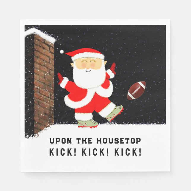 Servilleta De Papel Fiesta de Fútbol de Navidad (Anverso)