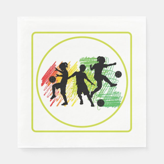 Servilleta De Papel Fiesta de fútbol infantil (Anverso)