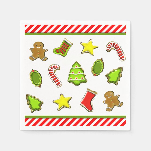Servilleta De Papel Fiesta de Galletas de Navidad (Anverso)