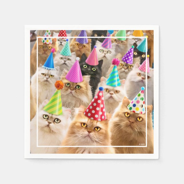 Servilleta De Papel Fiesta de Gatos (Anverso)