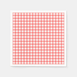 Servilleta De Papel Fiesta de Gingham de Fresa