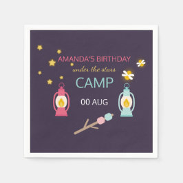 Servilleta De Papel Fiesta de glamping chica personalizado