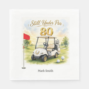 Servilleta De Papel Fiesta de Golf Cumpleaños 80 con carrito de golf
