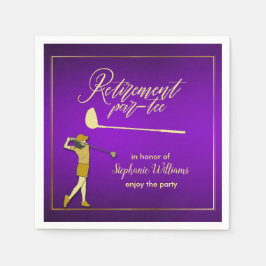 Servilleta De Papel Fiesta de golf de retiro Mujer de oro morada clási