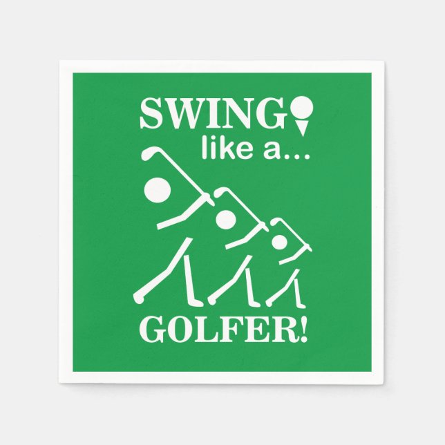 Servilleta De Papel Fiesta de Golf 'Golpea como un Golfista' (Anverso)