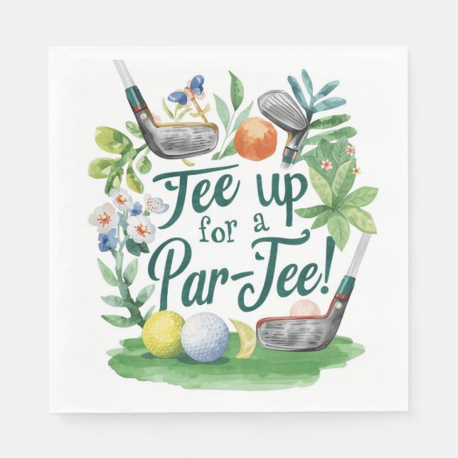 Servilleta De Papel Fiesta de golf temática para golfista (Anverso)
