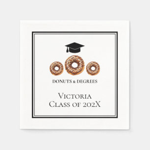 Servilleta De Papel Fiesta de Grad de Donuts y Grad en blanco y negro
