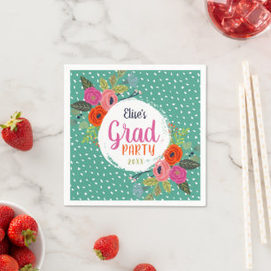 Servilleta De Papel Fiesta de Grado Personalizado de Floral Brillante