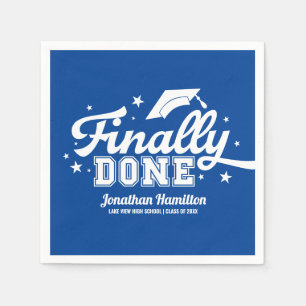Servilleta De Papel Fiesta de graduación azul finalmente terminada