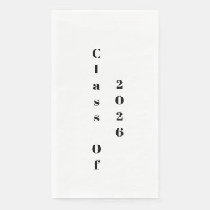 Servilleta De Papel Fiesta de Graduación Clase 2026 Blanco Negro