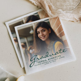 Servilleta De Papel Fiesta de graduación con foto guión verde 2026