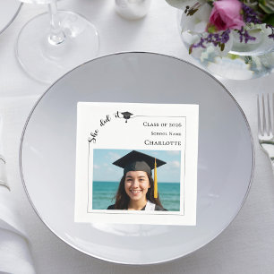 Servilleta De Papel Fiesta de graduación con foto moderna