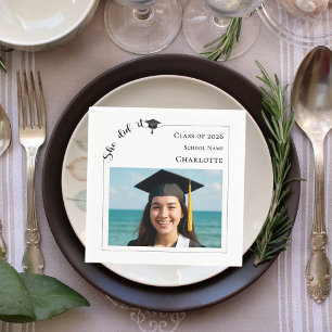 Servilleta De Papel Fiesta de graduación con foto moderna almuerzo