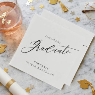 Servilleta De Papel Fiesta de Graduación con Letra Elegante