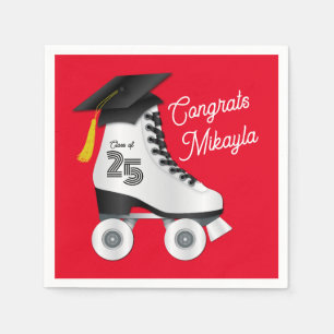 Servilleta De Papel Fiesta de Graduación con Patines en Pista de Patin