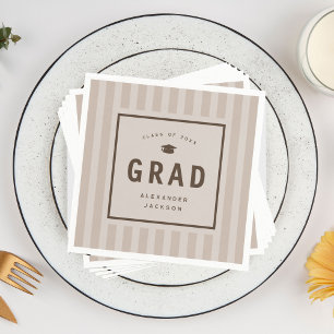 Servilleta De Papel Fiesta de graduación con rayas deportivas neutras 