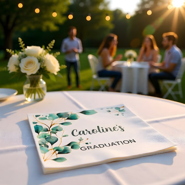 Servilleta De Papel Fiesta de Graduación con Verde de Eucalipto (Subido por el creador)
