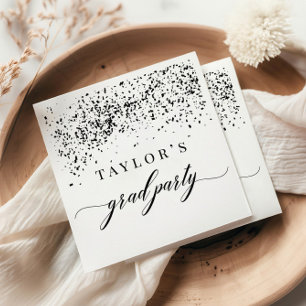 Servilleta De Papel Fiesta de Graduación de Confeti Negro con Estilo C