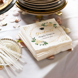 Servilleta De Papel Fiesta de graduación de floral verde marfil, Purpu