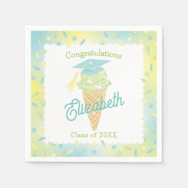 Servilleta De Papel Fiesta de Graduación de Helado Azul Verde
