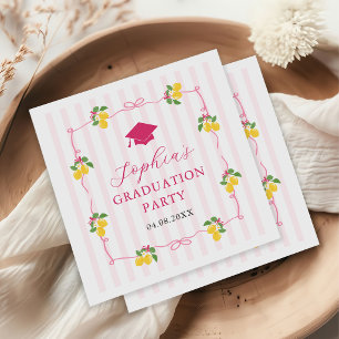 Servilleta De Papel Fiesta de graduación de limón cítrico rosa fresco