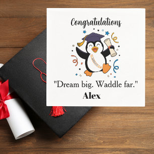 Servilleta De Papel Fiesta de Graduación de Pingüino Feliz Lindo