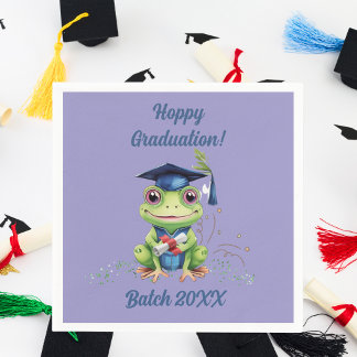 Servilleta De Papel Fiesta de graduación de rana divertida y linda