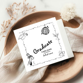 Servilleta De Papel Fiesta de graduación dibujada a mano estilo Doodle