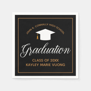 Servilleta De Papel Fiesta de Graduación Elegante Personalizada de Neg