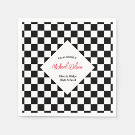 Servilleta De Papel Fiesta de graduación en blanco y negro