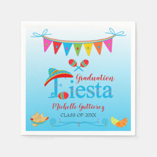 Servilleta De Papel Fiesta de graduación festiva Ombre azul personaliz