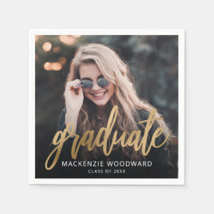 Servilleta De Papel Fiesta de Graduación Foto Personalizada con Letra 