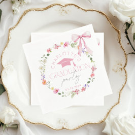 Servilleta De Papel Fiesta de graduación lazo rosa floral Widflower
