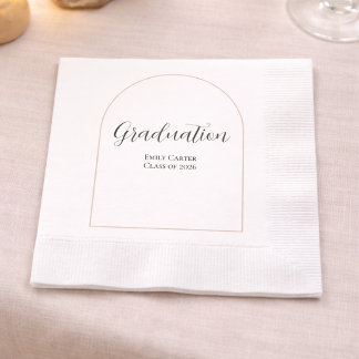 Servilleta De Papel Fiesta de Graduación | Letra Elegante
