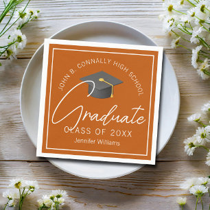 Servilleta De Papel Fiesta de Graduación Licenciado Naranja Quemado Pe