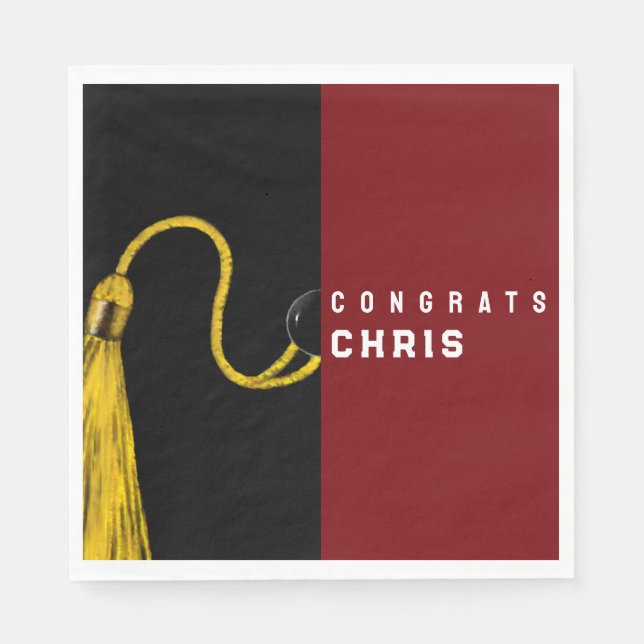 Servilleta De Papel Fiesta de graduación Maroon Napkins (Anverso)