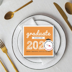 Servilleta De Papel Fiesta de Graduación Moderna Naranja Borrador Auda