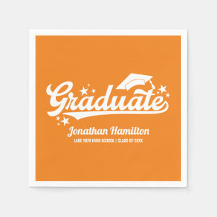 Servilleta De Papel Fiesta de Graduación Naranja de Graduados