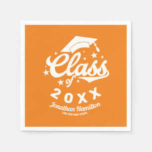 Servilleta De Papel Fiesta de graduación naranja de la promoción de 20