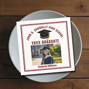 Servilleta De Papel Fiesta de Graduación Personalizada con Foto de Gra
